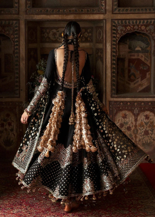Hussain Rehar Luxury Raw Silk Embroidered 3 Pc Unstitched Suit-Noor Jehan