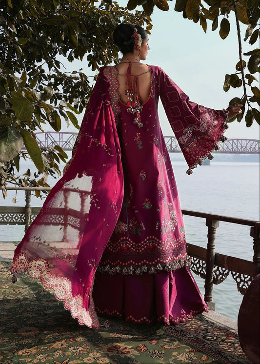 Hussain Rehar Luxury Embroidered Lawn 3Pc Unstitched Suit-Anjas