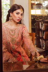 Mohsin Naveed Ranjha 2 Tone Hand Embroidered Suit MOJGAN 03