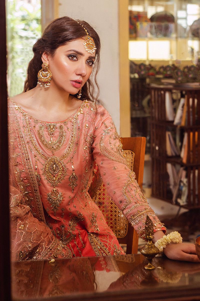 Mohsin Naveed Ranjha 2 Tone Hand Embroidered Suit MOJGAN 03