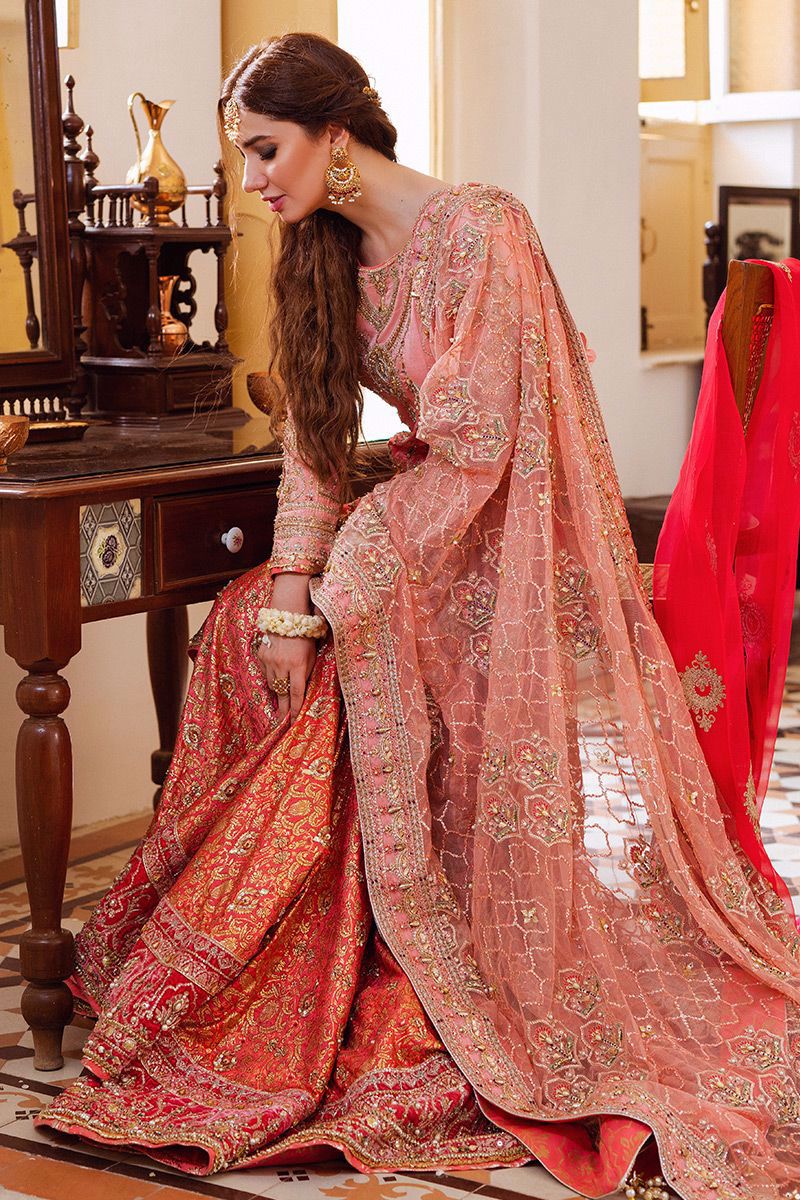 Mohsin Naveed Ranjha 2 Tone Hand Embroidered Suit MOJGAN 03