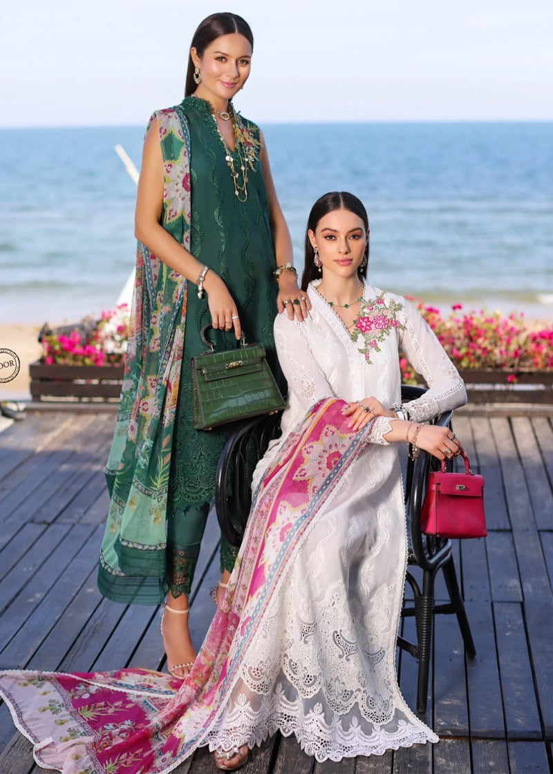 Noor By Saadia Asad Embroidered Chikankari Lawn Suits Unstitched 3 Piece NSA23LC D1-A - Luxury Lawn Collection