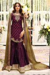 Aisha Imran Chiffon Embroidered Unstitched MAALIKA Purple Desire