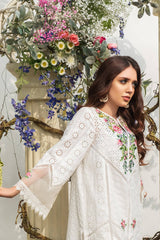 Farida Hassan Embroidered Lawn 3 Piece Unstitched Suit FH-22 WHITE-Summer Collection
