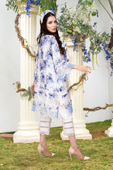 Farida Hasan Dark Blue Rose Chikan Kari Lawn Emroidered Collection