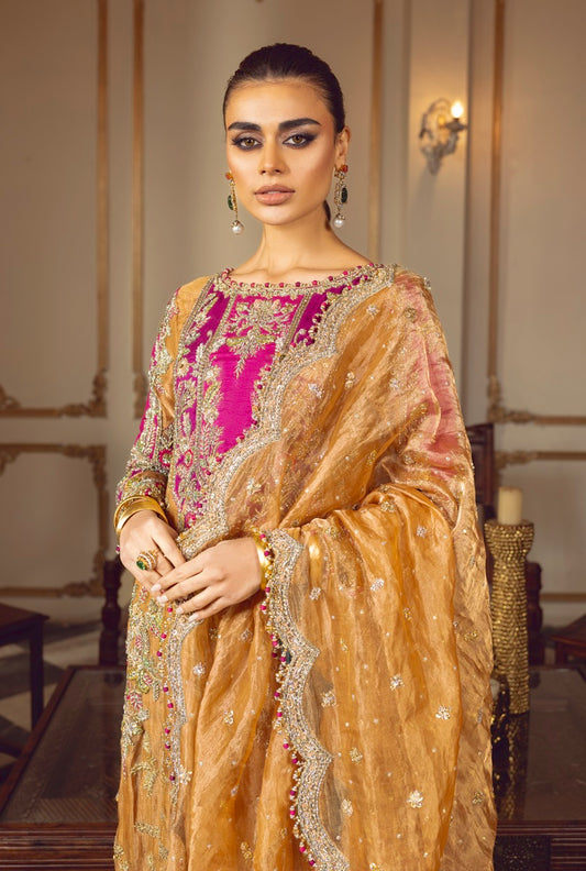 Sara Rohale Asghar Wedding Festive Hand Embroidered Organza Unstitched Sultanique