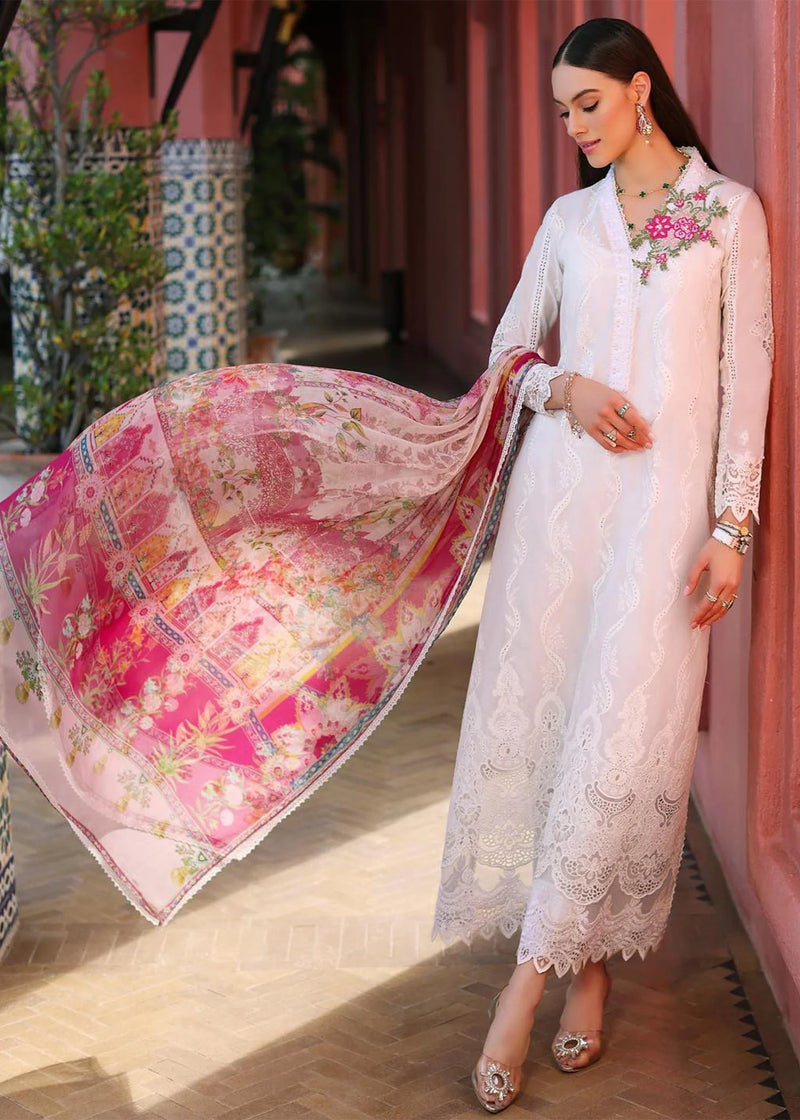 Noor By Saadia Asad Embroidered Chikankari Lawn Suits Unstitched 3 Piece NSA23LC D1-A - Luxury Lawn Collection