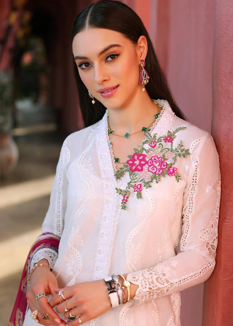 Noor By Saadia Asad Embroidered Chikankari Lawn Suits Unstitched 3 Piece NSA23LC D1-A - Luxury Lawn Collection