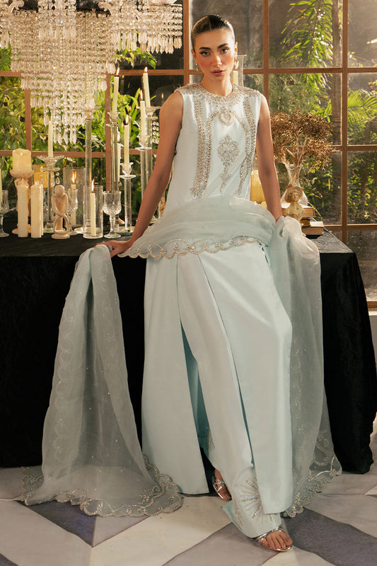KHAKAA Luxury Raw Silk Hand Embllishment Collection 03 ICELIS