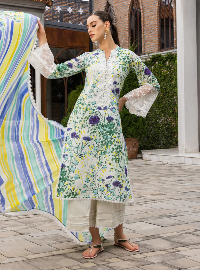 Tahra By Zainab Chottani Embroidered Lawn Suits Unstitched 3 Piece Frosty Orchid 10-A