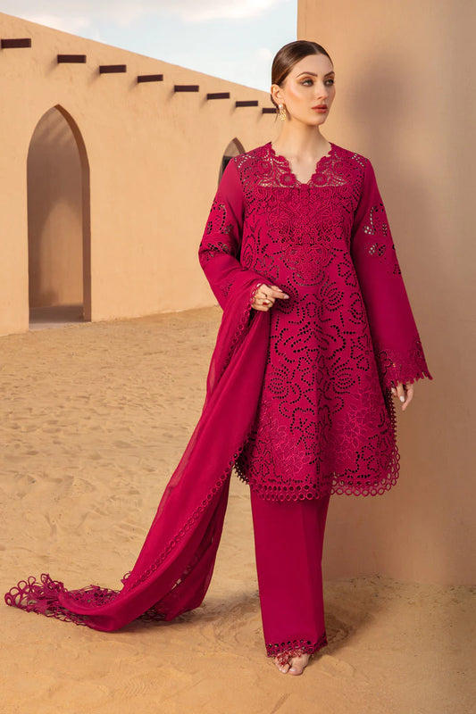 Rang Rasiya Premium Embroidered Lawn Unstitched 3Pc Suit D-10 RAMEEN