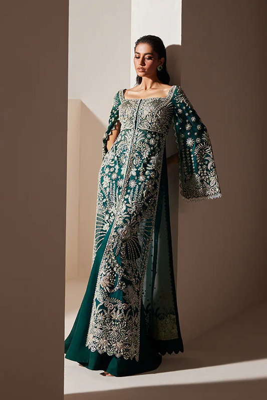 Soraya Luxe Wedding Festive Oraganza Hande Made Unstitched Emerald Elegance