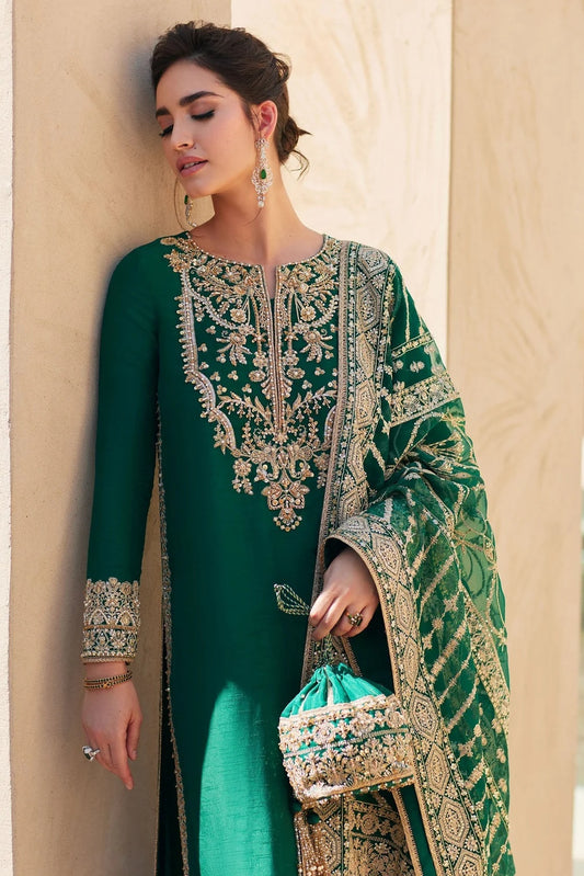 Kanwal Malik Luxury Silk Embroidered 3 Piece Unsitched Suit - Zyra