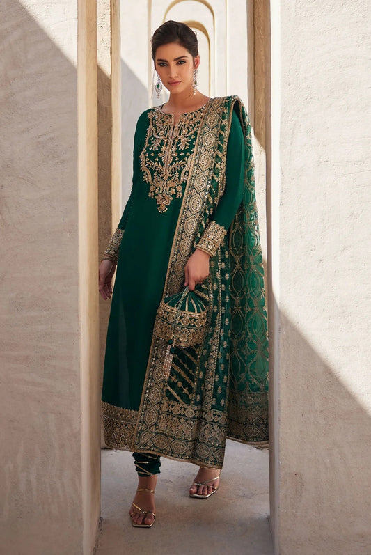 Kanwal Malik Luxury Silk Embroidered 3 Piece Unsitched Suit - Zyra