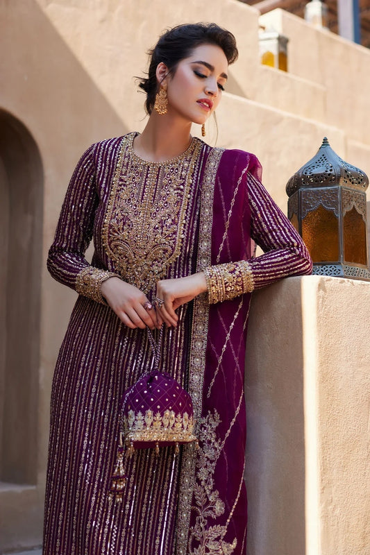 Kanwal Malik - Luxury Lava Silk Embroidered 3 Piece Unstitched - Amara