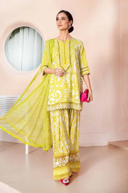 Maria B Luxury Eid Lawn Embroidered Unstitched 3 Piece MPT-2504-A