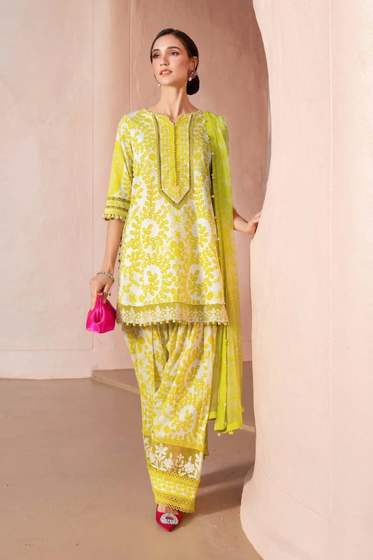 Maria B Luxury Eid Lawn Embroidered Unstitched 3 Piece MPT-2504-A