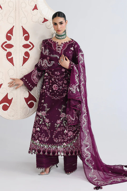 Qalamkar - Luxury Lawn Embroidered 3 Piece Unstitched - Tresa