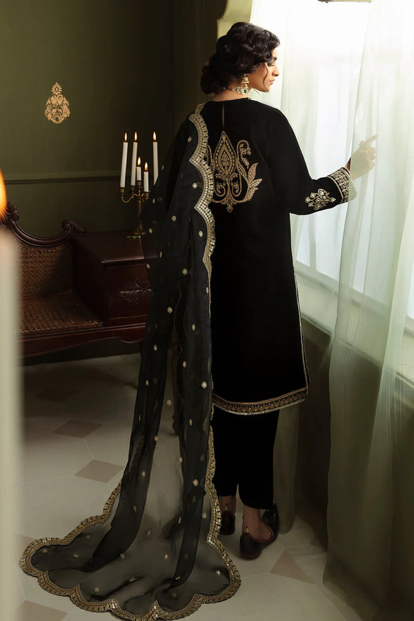 JahanAra By Baroque Embroidered Velvet Suits Unstitched 3 Piece BQ UF-462 - Luxury Collection