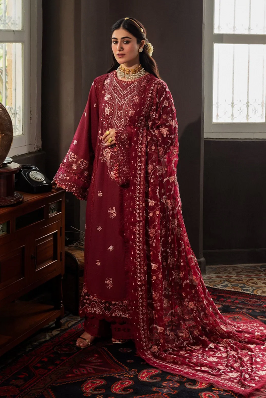 Kahf Premium Lawn Embroidered 3 Pc Unstitched Suit KKH-03 ROSELITH
