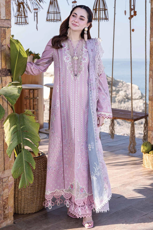Qalamkar Saahil Kinaare -  Lawn Embroidered Unstitched  3 Piece - Lina FP-10