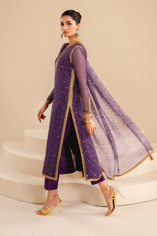 Baroque Luxury Embroidered Swiss Lawn Unstitched 3Pc Suit SF-625