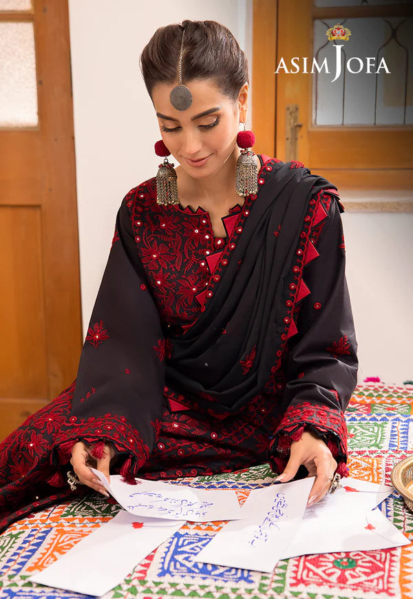 Shadow Work By Asim Jofa Embroidered Chiffon Suits Unstitched 3 Piece AJ23SW - Luxury Festive Collection