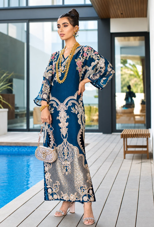 Saira Shakira - Azure Luxury Silk Embroidered Unstitched 3PC Suit PA-140