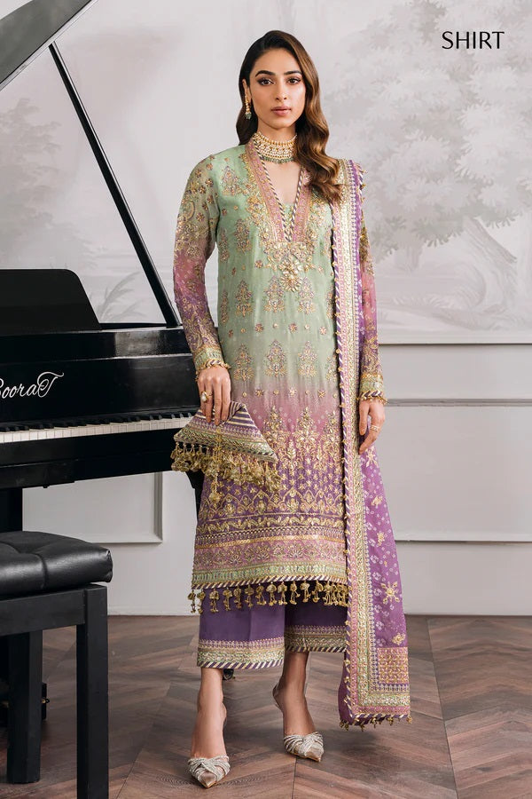 Baroque Chantelle Embroidered Luxury Chiffon Unstitched 3Pc Suit EC-08