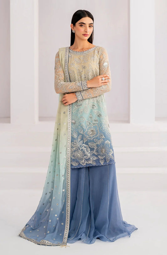 Jazmin Luxury Chiffon Embroidered Unstitched 3 Piece - UC-3052