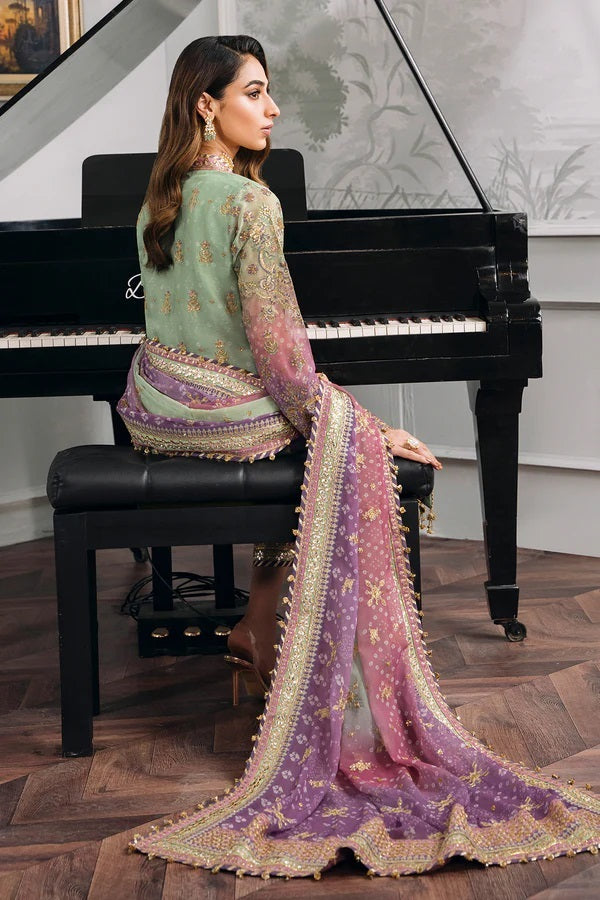 Baroque Chantelle Embroidered Luxury Chiffon Unstitched 3Pc Suit EC-08