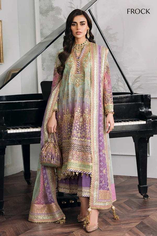 Baroque Chantelle Embroidered Luxury Chiffon Unstitched 3Pc Suit EC-08