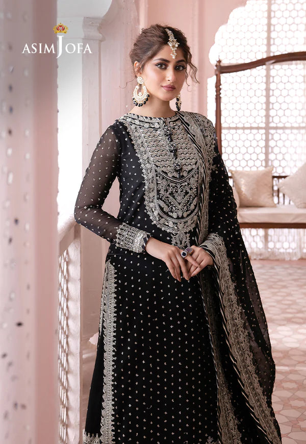 Asim Jofa Embroidered Chiffon 3 Piece Unstitched Suit AJCC-03-Unstitched