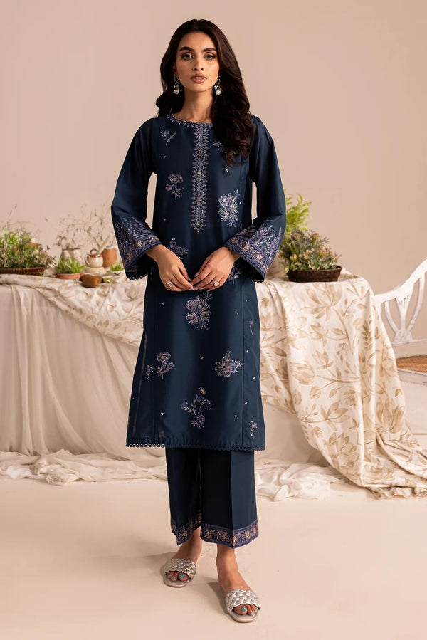 Batik 2 Pc Dhanak Embroidered Shirt With Dhanak Embroidered Trouser- Katara