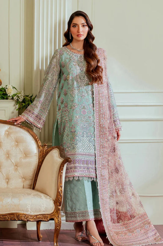 Baroque - BQU-Ch13-08 - Luxury Pure Chiffon Embroidered 3 Piece Unstitched