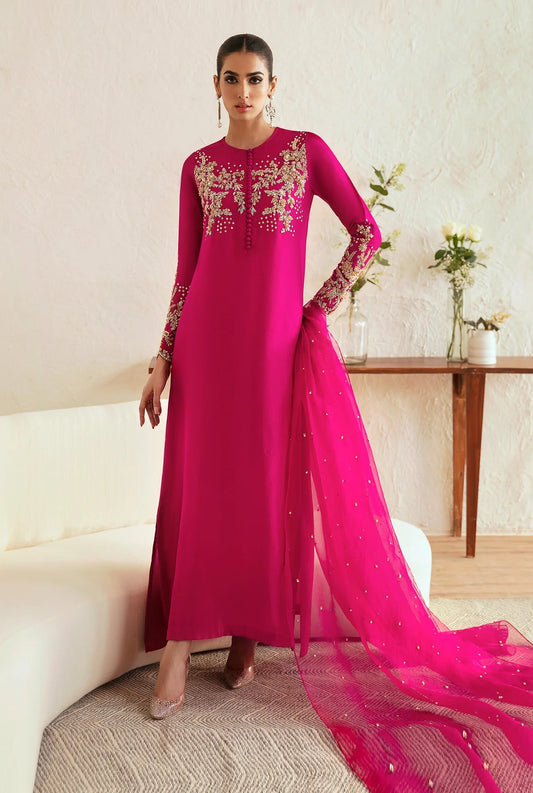 Kanwal Malik Luxury Raw Silk 3 Piece Unstitched - Myra