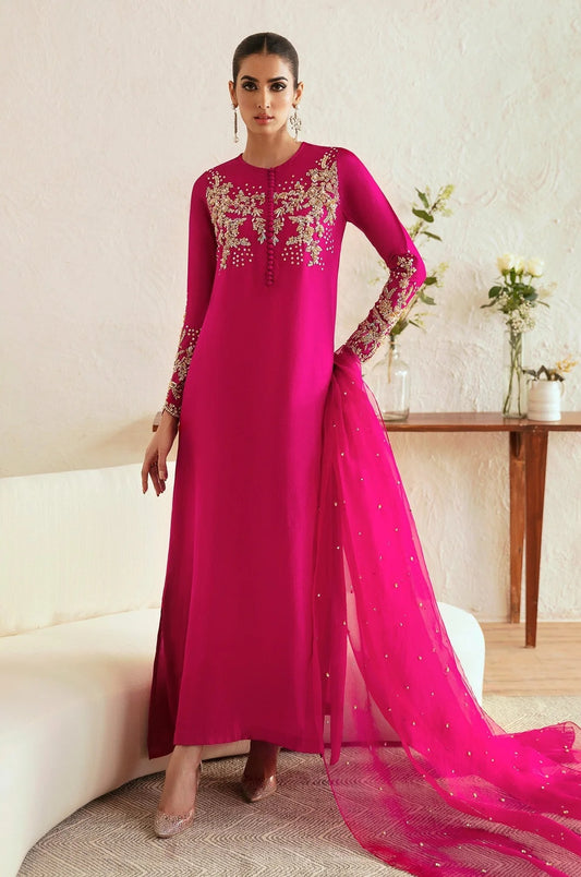 Kanwal Malik - Luxury Silk Embroidered 3 Piece Unstitched - Myra