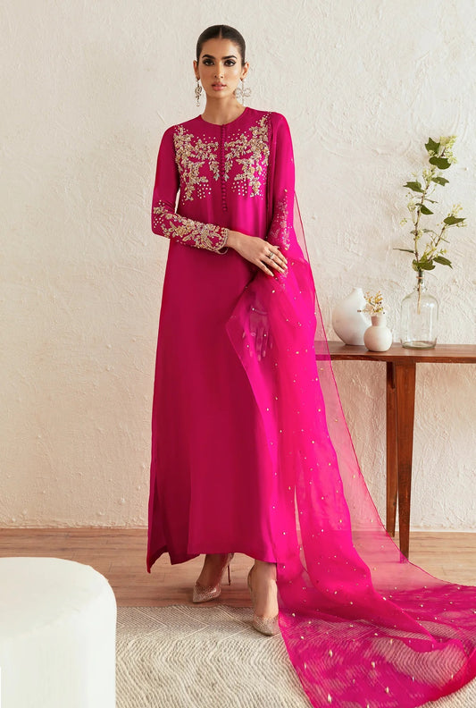 Kanwal Malik Luxury Raw Silk 3 Piece Unstitched - Myra