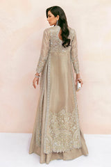 Soraya Couture Net Embroidered Suits Unstitched SEPIA GOLD