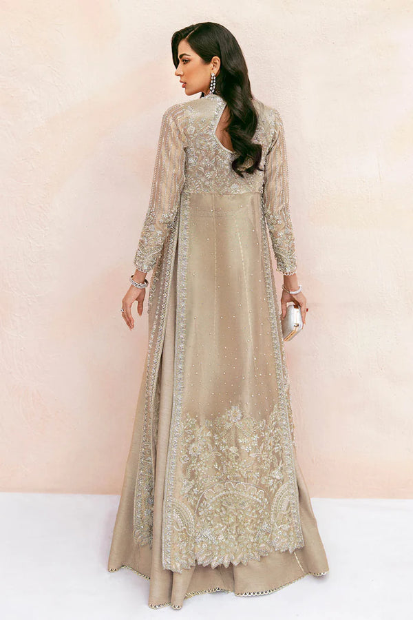 Soraya Couture Net Embroidered Suits Unstitched SEPIA GOLD