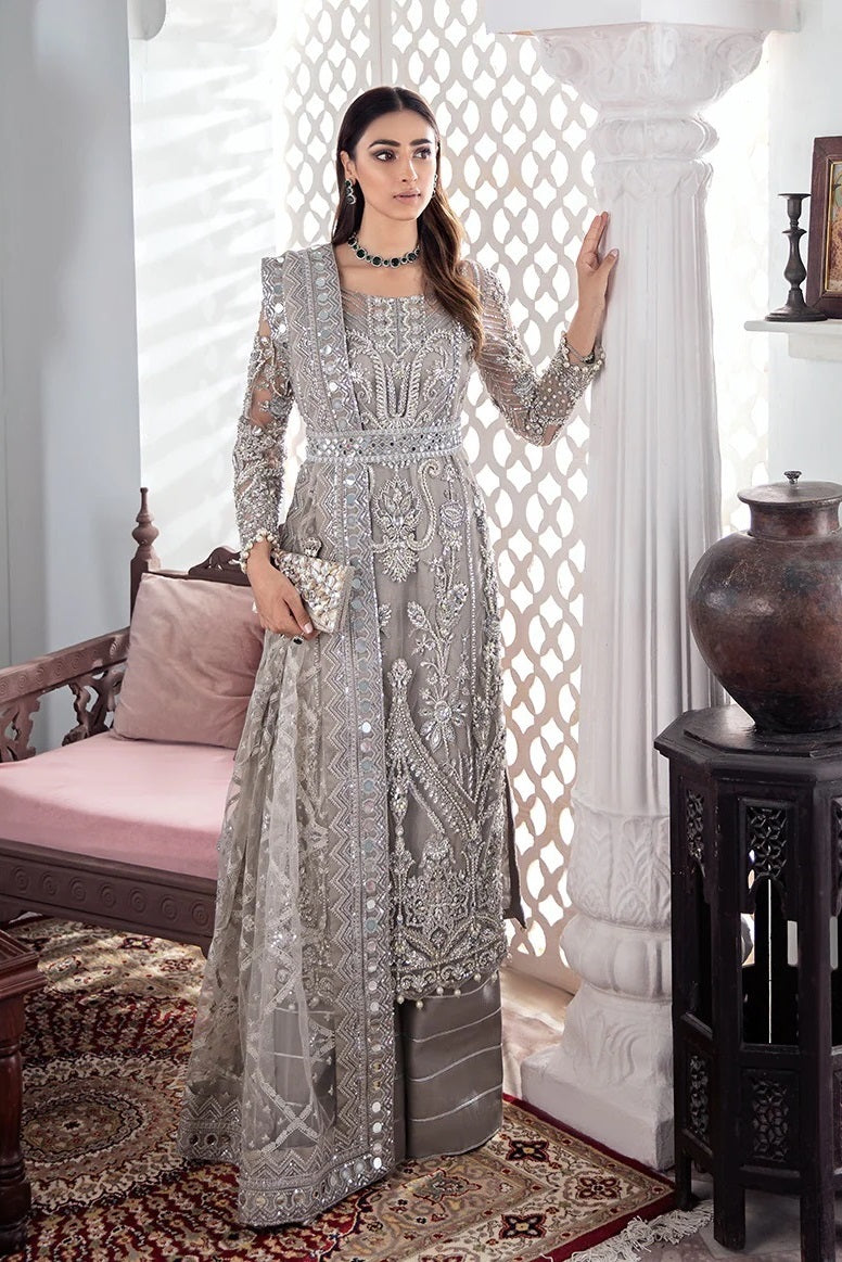 Gulnoor By GULAL Embroidered Net 3-Piece Unstitched Suit WS-18