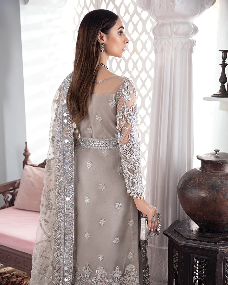 Gulnoor By GULAL Embroidered Net 3-Piece Unstitched Suit WS-18