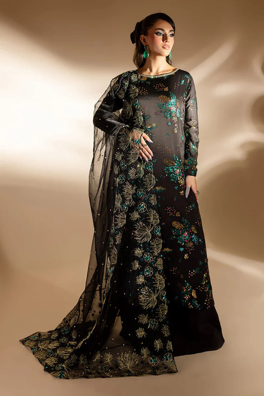 Nureh Luxury Raw Silk 3 Piece Unsticthed - TW-02 Golden Star Dust