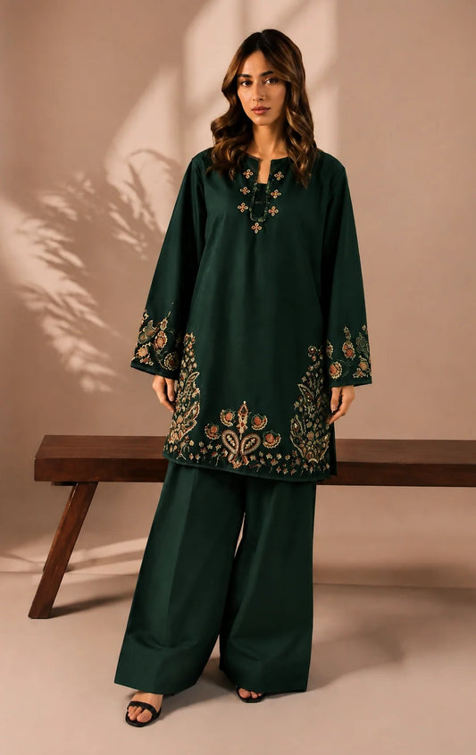 Poshkari Luxury Dhanak Embroidered 2Pc Unstitched Suit PA-320