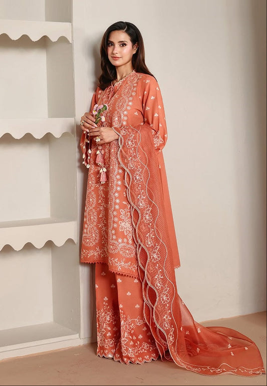 Cross Stitch Luxury Embroidered Lawn Stitched 3Pc Suit AMBER MIST