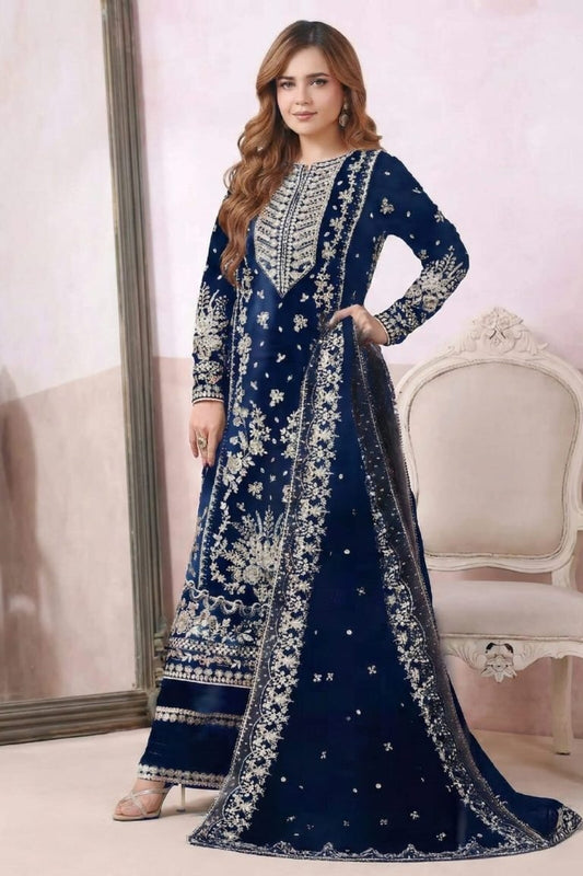 Aneelas Zinc Luxury Velvet Embroidered Unstitched 3 Piece Suit PA-276