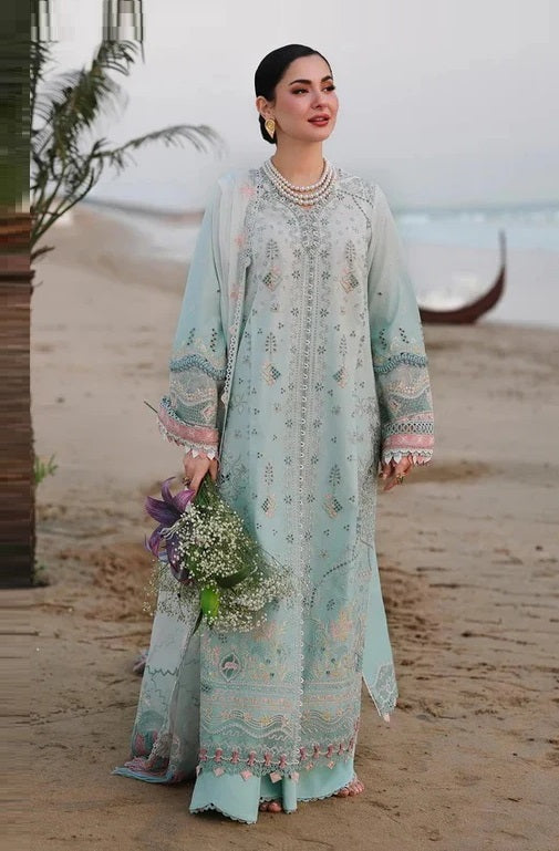 Qalamkar Sahil Luxury Lawn Embroidered Unstitched 3PC Suit SA-05 AYRA-K