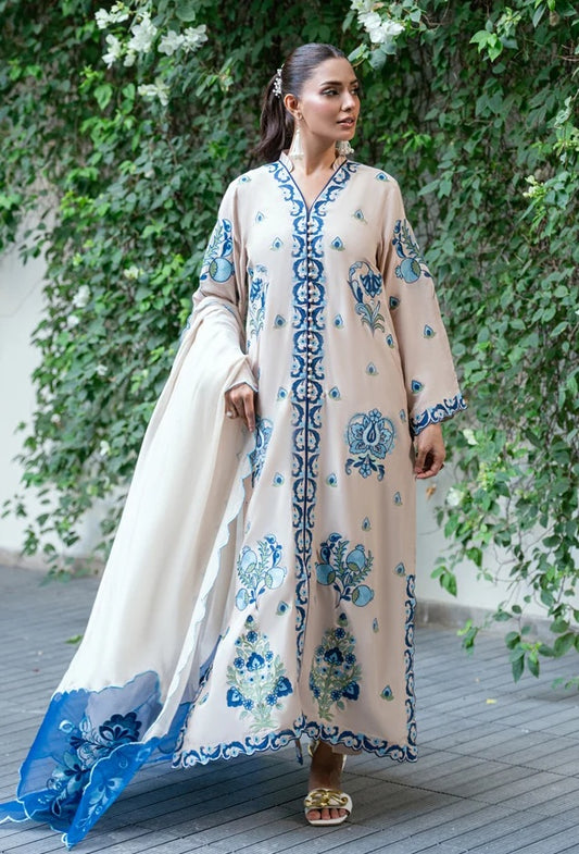 Nilofer Grace Luxury Silk Embroidered 3Pc Unstitched Suit PA-253