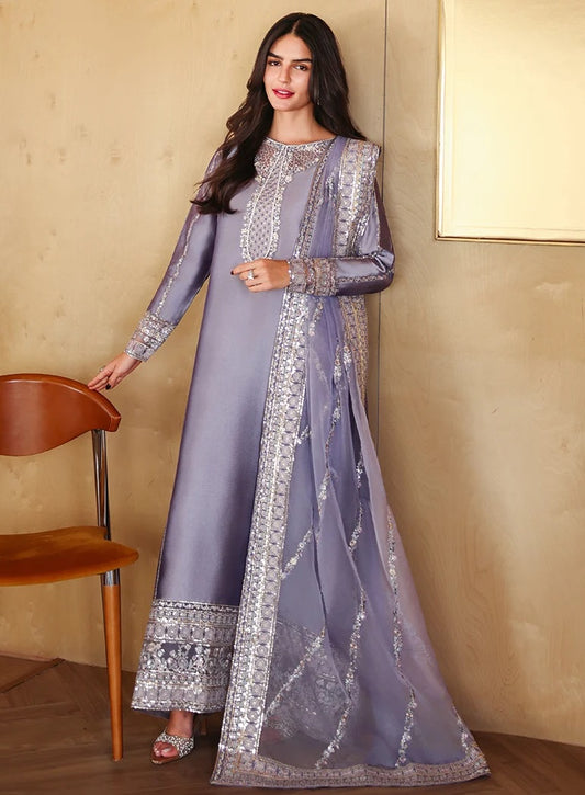 Mushq Aysel Luxury Silk Embroidered 3Pc Unstitched Suit PA-181