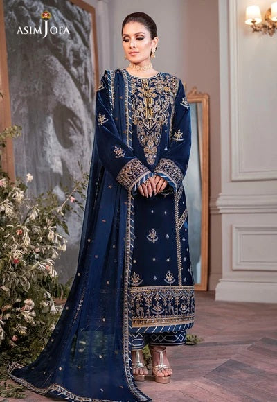Asim Jofa AJAM-08 Luxury Velvet Embroidered 3Pc Unstitched Suit PA-247